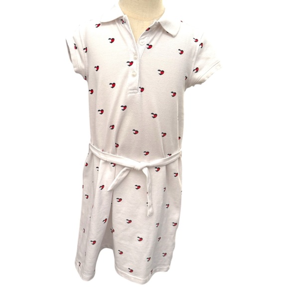 Tommy Hilfiger Size S 6/7 Girl’s Polo Dress Red White Blue 4th of July - Picture 1 of 3
